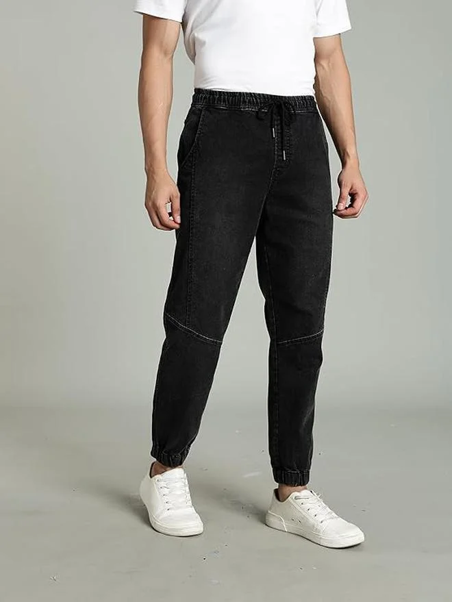 inkd الرياضيون العاديون للرجال - متوسط الارتفاع | مزيج القطن | قماش قابل للتمدد| حزام الخصر المطاطي | جينز للرجال